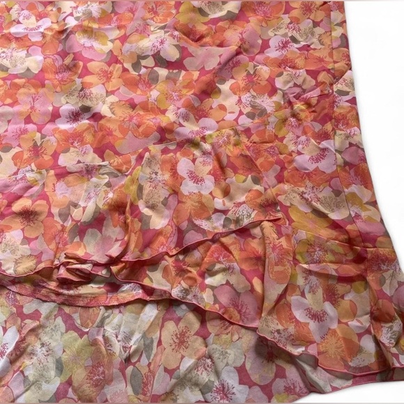 VTG Y2K Sigrid Olsen Lily Garden Pink Floral Rayon Skirt Women’s 1X NWT - Picture 3 of 6